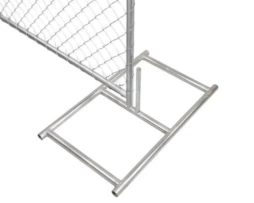 Temporary fence accessories including clamps, bases and connectors
