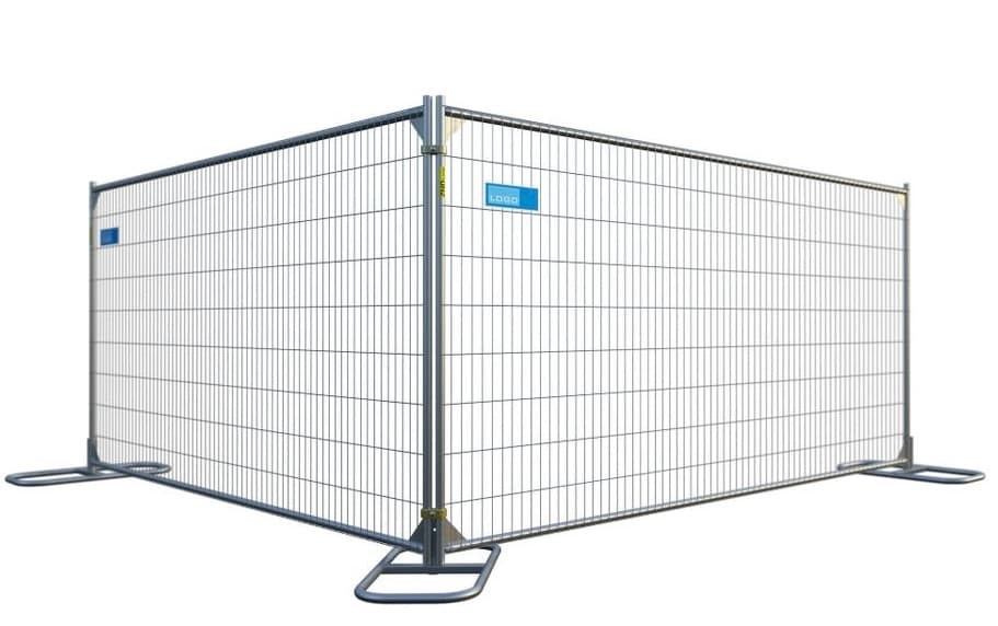 6 by 12 foot galvanized welded steel temporary fence panels with stands and couplers